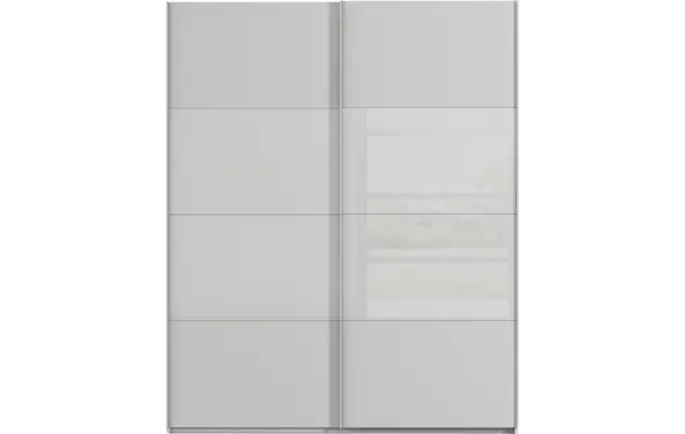 Goossens kledingkast finca combi glans mat glas grijs hoogwaardig meubelplaat - 8244436-{merk}-finca-combi-sts-grijs-schuifdeuren-01